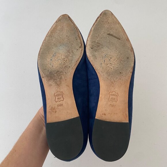 Tory Burch Elizabeth Flats Shoes Suede Blue - Picture 4 of 11